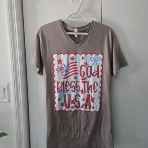 God Bless The U.S.A. Short Sleeve Tee - Taupe